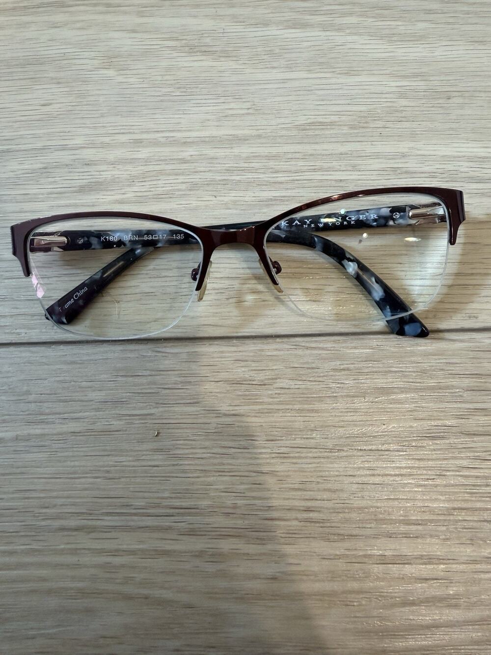 Kay Unger New York K180 BRN Eyeglasses Frames Half Rim 53-17-135